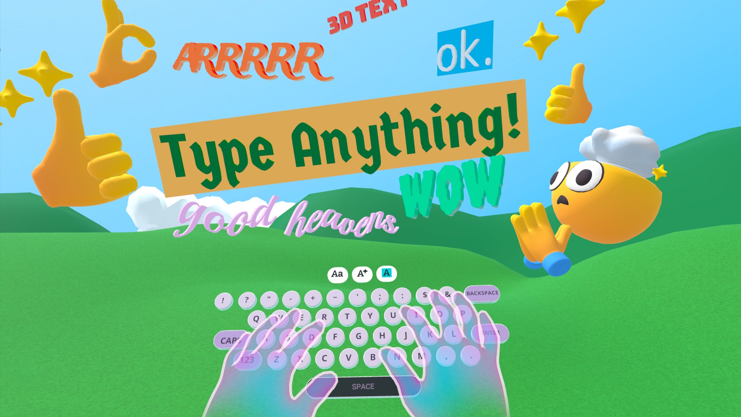 Type with animated 3D text styles in Dear Metaverse